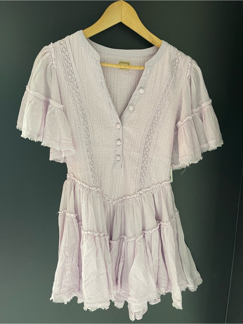 Free People Lavender Tiered Peasant Tunic